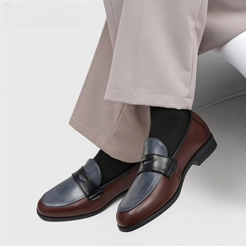 Dwukolorowe mokasyny z blokami – Leather Shoe Polish recenzja i cena